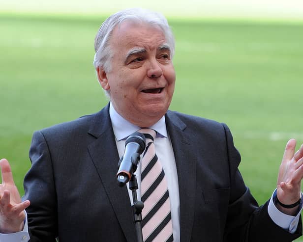 Bill Kenwright speaks at Anfield on 15 April 2013 to mark the 24th anniversary of the Hillsborough disaster.