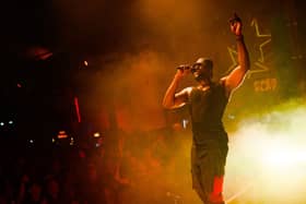 Stormzy performs an exclusive gig to around 500 people at Camp and Furnace in Liverpool.