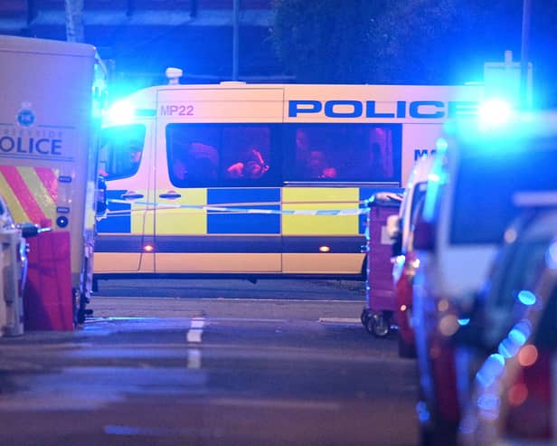Merseyside Police cordon off a street. Image: OLI SCARFF/AFP via Getty Images