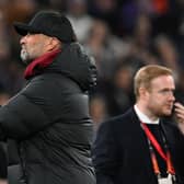 Jurgen Klopp manager of Liverpool at the end of the UEFA Europa League 2023/24 match between Liverpool FC and Toulouse FC at Anfield on October 26, 2023 in Liverpool, England. (Photo by John Powell/Liverpool FC via Getty Images)