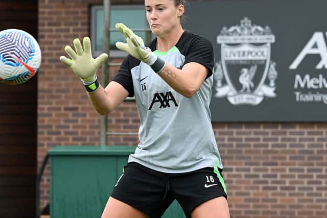 Teagan Micah of Liverpool Women during a training session at Melwood Training Ground. Image: Nick Taylor/Liverpool FC/Liverpool FC via Getty Images