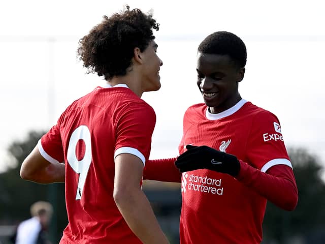 Liverpool youngster Trey Nyoni, right. Picture: Nick Taylor/Liverpool FC/Liverpool FC via Getty Images