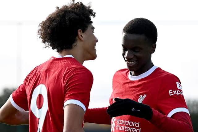 Liverpool youngster Trey Nyoni, right. Picture: Nick Taylor/Liverpool FC/Liverpool FC via Getty Images