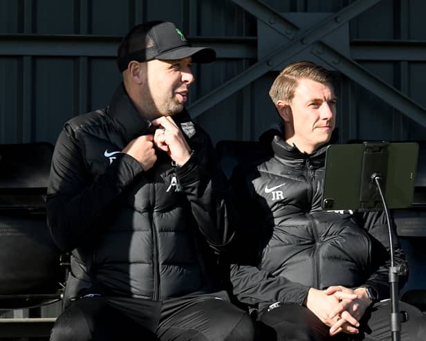 Jonathan Robinson, right, alongside Liverpool under-21s head coach Barry Lewtas. Picture: Nick Taylor/Liverpool FC/Liverpool FC via Getty Images