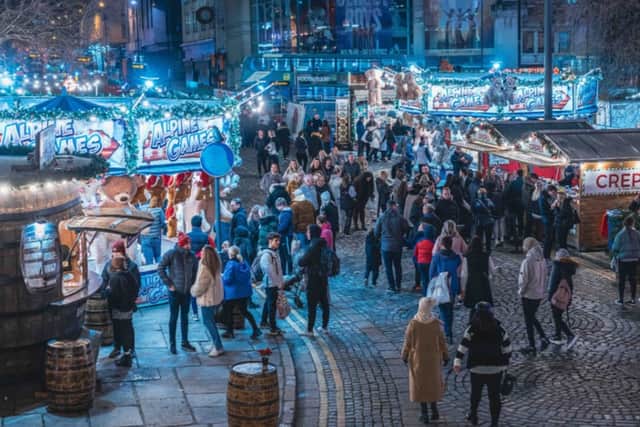 Liverpool's Christmas market, which takes place at St George's Plateau each year. Photo: St George's Hall