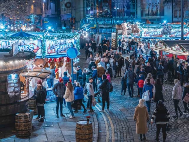 Liverpool's Christmas market, which takes place at St George's Plateau each year. Photo: St George's Hall