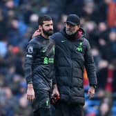Alisson Becker suffered an injury during Liverpool's draw against Man City earlier this season. Picture: Michael Regan/Getty Images