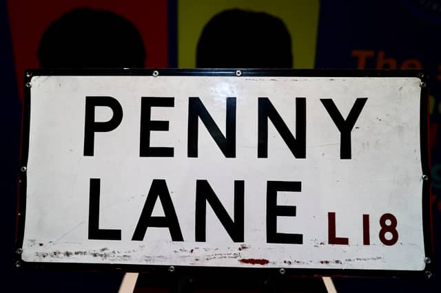 The Penny Lane sign was stolen by students 47 years ago. Photo: The Beatles Story