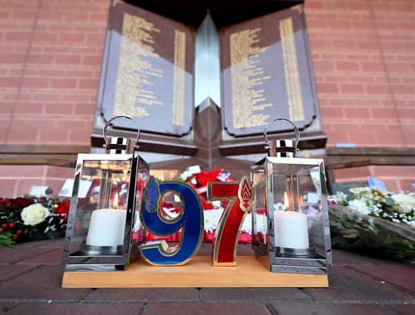 The Hillsborough memorial at Anfield. Image: Liverpool FC via Getty Images)