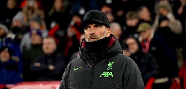 Jurgen Klopp manager of Liverpool during the Premier League match between Sheffield United and Liverpool FC at Bramall Lane on December 06, 2023 in Sheffield, England. (Photo by Andrew Powell/Liverpool FC via Getty Images)