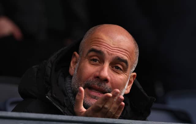 Man City boss Pep Guardiola. Picture: Richard Heathcote/Getty Images