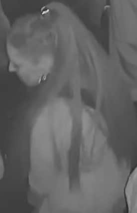 CCTV image of the woman police wish to speak to following the incident