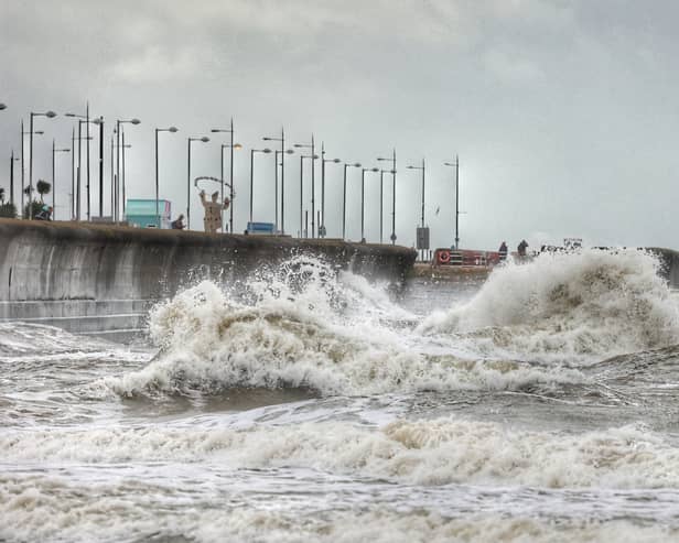 Strong winds in New Brighton, Merseyside. Photo: Ian Fairbrother