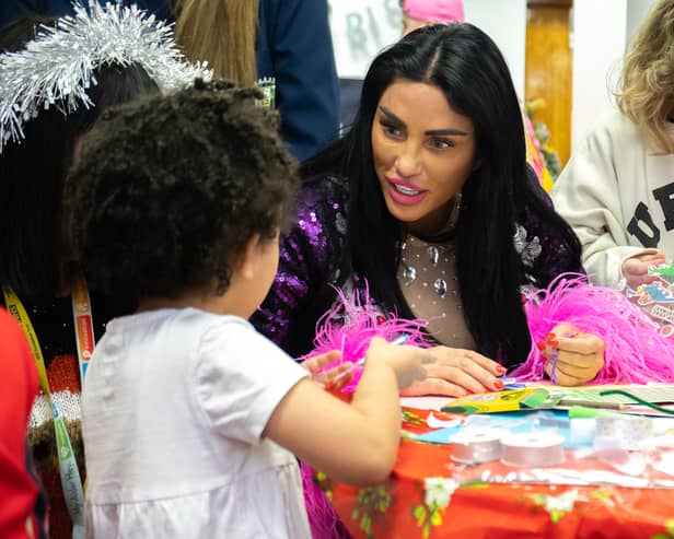 Katie Price visits children and families at Ronald McDonald House Alder Hey. Image: Ronald McDonald House Charities UK