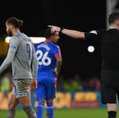Dominic Calvert-Lewin was given a controversial red card in Everton's draw against Crystal Palace. (Photo by GLYN KIRK/AFP via Getty Images)