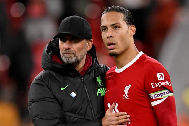 Liverpool manager Jurgen Klopp and captain Virgil van Dijk. (Photo by Andrew Powell/Liverpool FC via Getty Images)