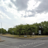 Stadium Road in Bromborough, at the junction with Commercial Road. Photo: Google Maps