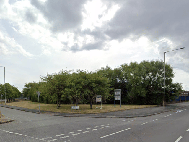 Stadium Road in Bromborough, at the junction with Commercial Road. Photo: Google Maps
