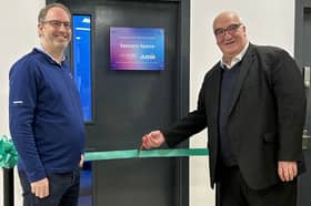 (L to R) LJLA’s CEO John Irving with ABM’s Managing Director Jim Niblock, cutting the ribbon on the airport’s new Sensory Space.