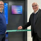(L to R) LJLA’s CEO John Irving with ABM’s Managing Director Jim Niblock, cutting the ribbon on the airport’s new Sensory Space.
