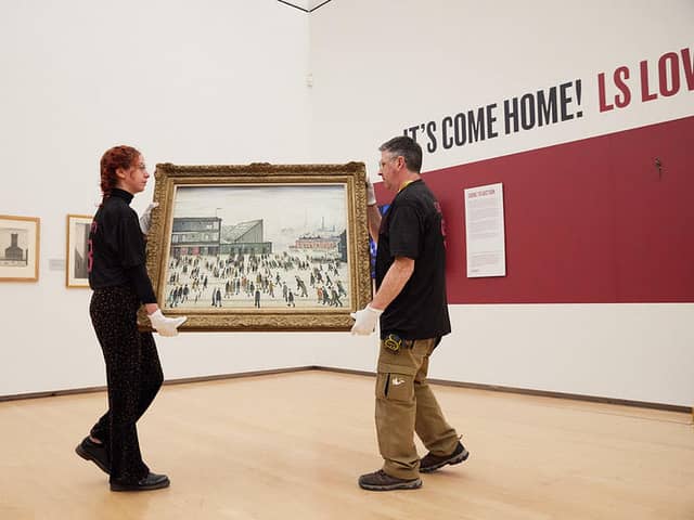 The painting getting moved from The Lowry ready to go on tour.