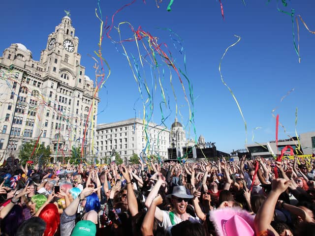 Eurovision at the Pier Head, Liverpool. Image: Getty Images/Cameron Smith