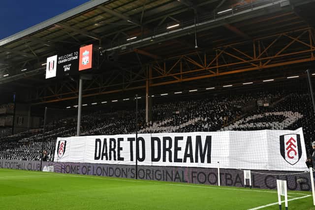 A general view of Fulham's Craven Cottage before their Carabao Cup semi-final against Liverpool. (Photo by Mike Hewitt/Getty Images)