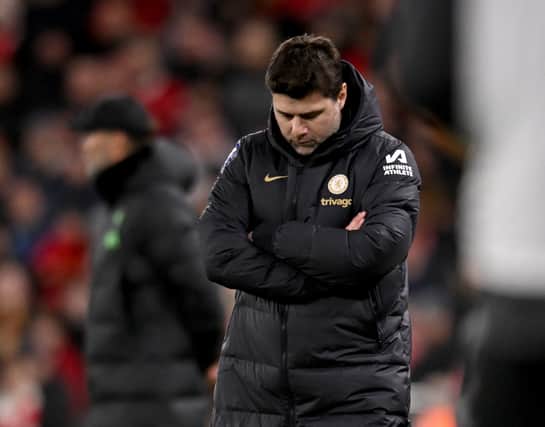 Mauricio Pochettino manager of Chelsea  during the Premier League match between Liverpool FC and Chelsea FC at Anfield on January 31, 2024 in Liverpool, England. (Photo by Andrew Powell/Liverpool FC via Getty Images)