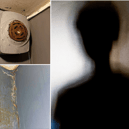 A silhouette of a woman and pictures taken in the mouldy flat. Images: Elliot Jessett & jirakit/stock.adobe