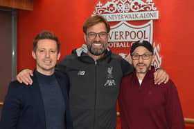 Former Pompey analyst, Michael Edwards, Liverpool boss Jurgen Klopp, centre, and Fenway Sports Group president Mike Gordon right.
(Photo by John Powell/Liverpool FC via Getty Images)