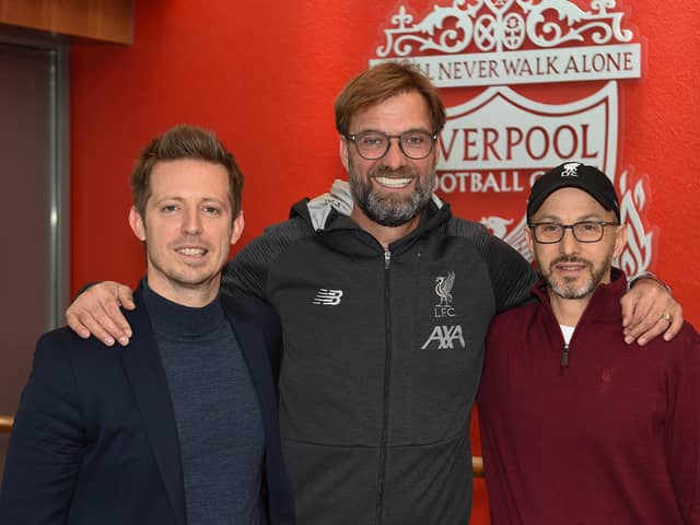 Former Pompey analyst, Michael Edwards, Liverpool boss Jurgen Klopp, centre, and Fenway Sports Group president Mike Gordon right.
(Photo by John Powell/Liverpool FC via Getty Images)