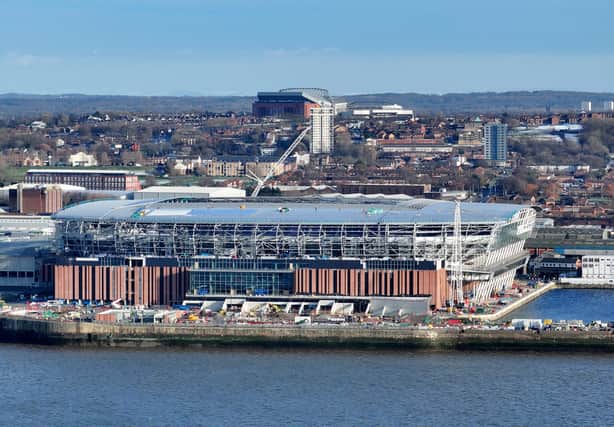 Everton's new stadium at Bramley-Moore Dock under construction. Picture: Christopher Furlong/Getty Images