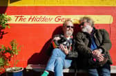 Hairy Bikers Dave Myers and Si King at Sans Cafe in Liverpool. Image: BBC/South Shore Productions/Jon Boast