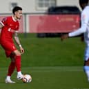 Rhys Williams of Liverpool in action during the Liverpool v Aston Villa PL2 game at AXA Training Centre on March 03, 2024 in Kirkby, England. (Photo by Nick Taylor/Liverpool FC/Liverpool FC via Getty Images)