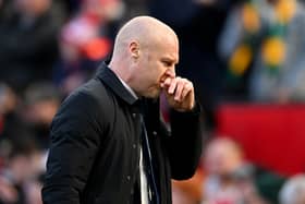 Sean Dyche, Manager of Everton, reacts at full time following the Premier League match between Manchester United and Everton FC at Old Trafford on March 09, 2024 in Manchester, England. (Photo by Michael Regan/Getty Images)
