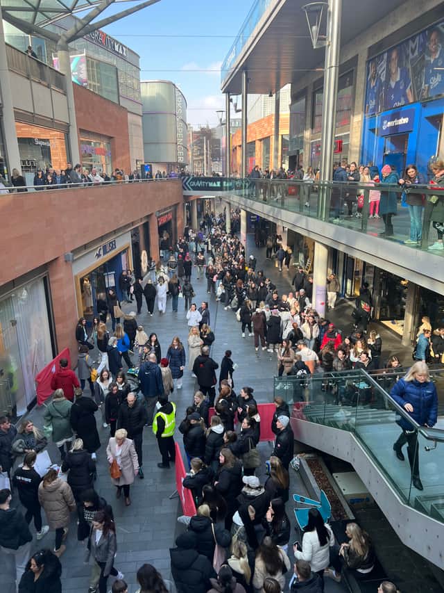 People queue for Sisters and Seekers' sample sale in Liverpool. Image: Emma Dukes