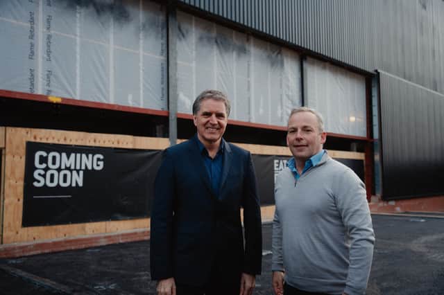 Simon Champion, CEO of BOXPARK met with Steve Rotheram, Mayor of the Liverpool City Region on-site. Image: Handout