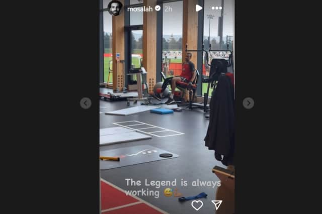 Liverpool defender Joel Matip recovers from a knee injury. Picture: Mo Salah/ Instagram