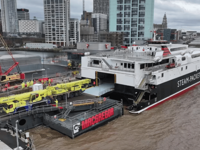 The Manannan berths at the new terminal in Liverpool. Image: Isle of Man Government