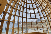 A view out of the dome at the top of the stairwell at Liverpool Central Library. Image: Olivia Shaw