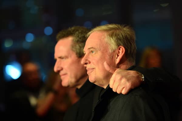 Andy McCluskey (L) and Paul Humphreys of the band Orchestral Manoeuvres in the Dark (OMD). Image: Thomas Lohnes/Getty Images