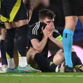 Andy Robertson was forced off in Scotland's loss against Northern Ireland.  (Photo by Stu Forster/Getty Images)