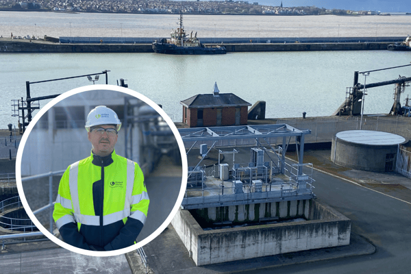 Steve Kenyon, county business leader for Merseyside for United Utilities, and Liverpool Waste Water Treatment Works. Image: Ed Barnes