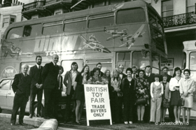 Factory employees on a work outing, including Peter Wild - sixth from the right. Image: Jonathon Wild