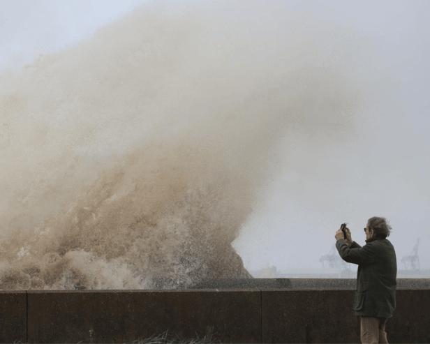 Strong winds on the coast in New Brighton. Image: Ian Fairbrother