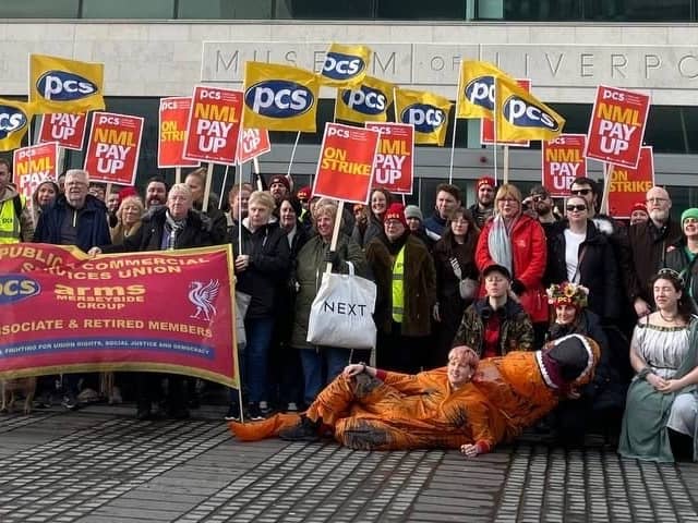National Museums Liverpool picket line by the PCS Union.