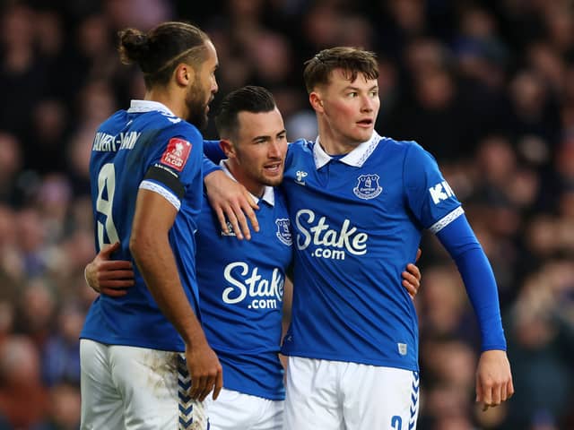 Everton defender Nathan Patterson, right. (Photo by Clive Brunskill/Getty Images)