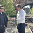 Andy Burnham and Steve Rotheram at Rainhill station