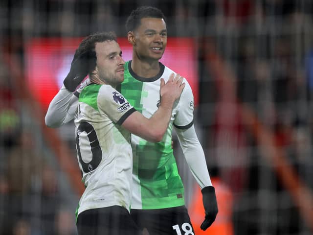 Liverpool pair Diogo Jota and Cody Gakpo. 