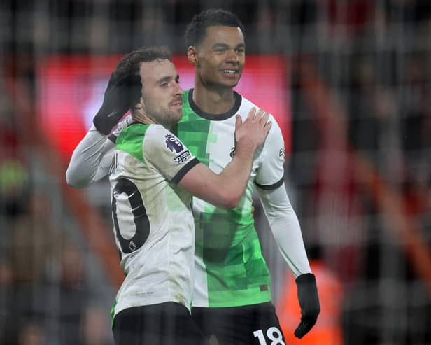 Liverpool pair Diogo Jota and Cody Gakpo. 
